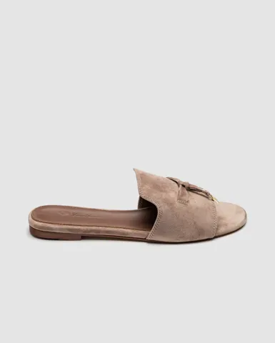Loro Piana Summer Charms Sandal Suede Fossil