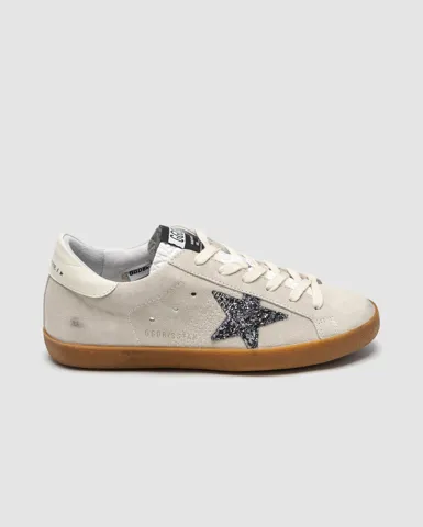 Golden Goose Super-Star sneakers in pearl with glitter star