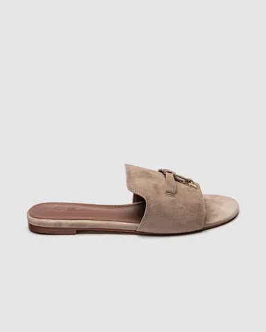 Loro Piana Summer Charms Sandal Suede Sandstone