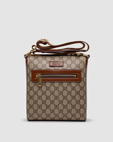 Gucci GG Supreme Shoulder Bag Brown