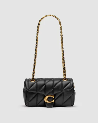 Coach Tabby Shoulder Bag 20 With Quilting Black/Gold