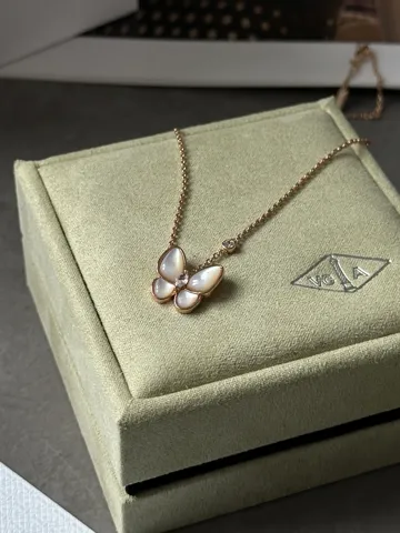 Van Cleef & Arpels Pendant Two Butterfly 18K Rose Gold/Diamond/Mother-of-Pearl