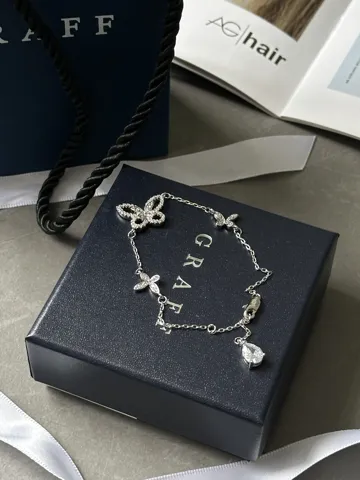 Graff Butterfly Silhouette Diamond Pendant 18K White Gold
