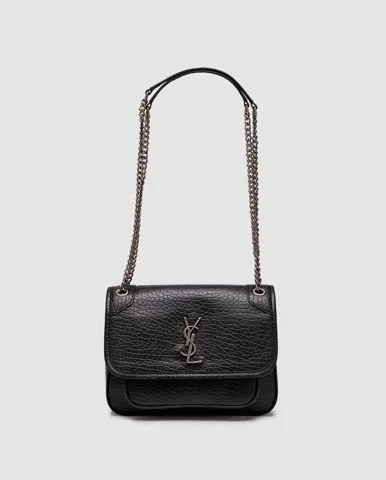 Saint Laurent Niki in Grained Lambskin Black/Silver