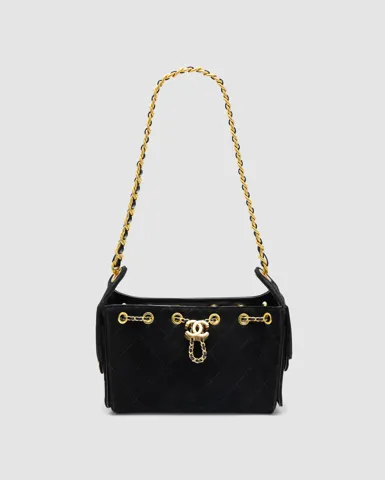 Chanel 25 Mini Handbag Suede Black