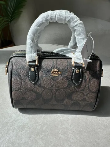 Coach Rowan Brown Satchel In Signature Canvas
