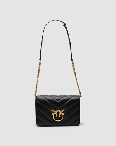 Pinko Large Love Bag Click Big Chevron Black