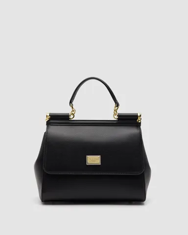 Dolce&Gabbana Sicily Medium Elongated Black/Gold