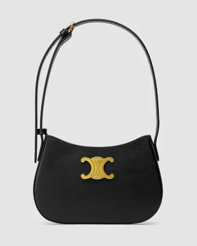 Celine Medium Tilly Bag in Shiny Calfskin Black