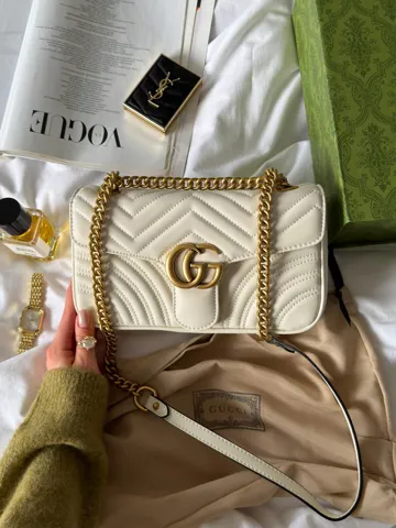 Gucci Marmont Shoulder Bag Milk/Gold [магнітна коробка]