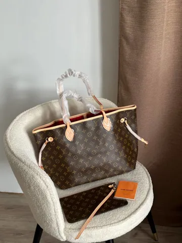Louis Vuitton Neverfull MM Monogram Canvas Brown/Gold [Брендована коробка]
