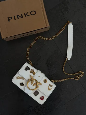 Pinko Mini Love Bag One Simply With Enamel Pin White [оригінальна коробка]