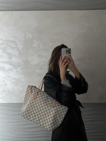 Louis Vuitton Neverfull MM Damier Milk/Gold [брендована коробка]