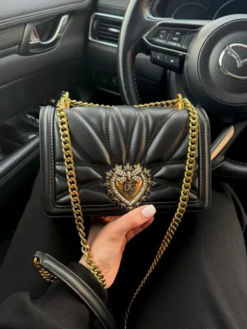 Dolce&Gabbana Medium Devotion Bag in Black