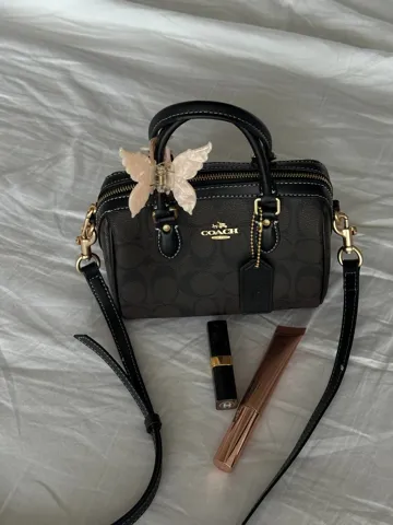 Coach Rowan Brown Satchel In Signature Canvas/Gold[оригінальна коробка]