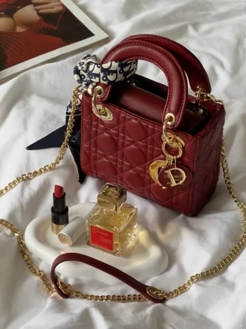 Dior Mini Lady Dior Bag Burgundy [оригінальна коробка]