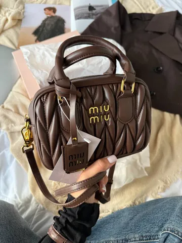 Miu Miu Arcadie Matelassé Nappa Leather Bag Brown [оригінальна коробка]