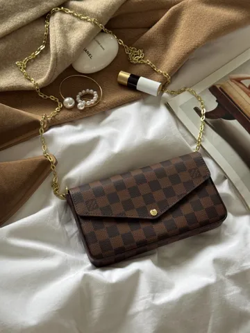 Louis Vuitton Félicie Pochette Bag Damier Ebene Canvas Brown/Gold