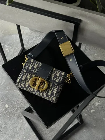 Christian Dior 30 Montaigne Bag Blue/Beige/Gold